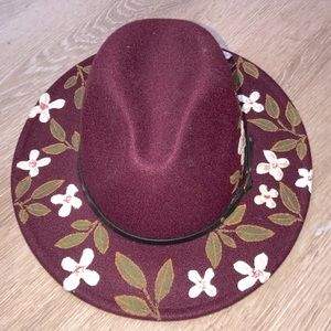 Custom painted floral summer hat